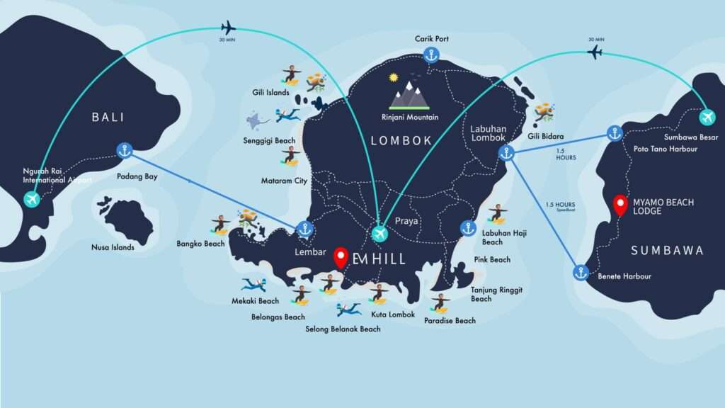 Lombok Sumbawa Bali Maps Area - EM Hill Estate